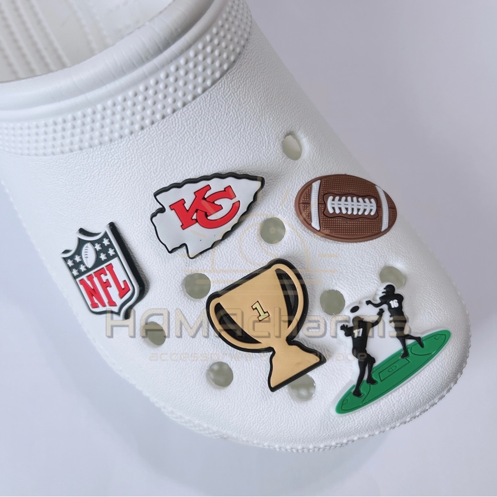 5 pcs x “Kansas City Chiefs” OR “Philadelphia Eagles” PVC Shoe Charms